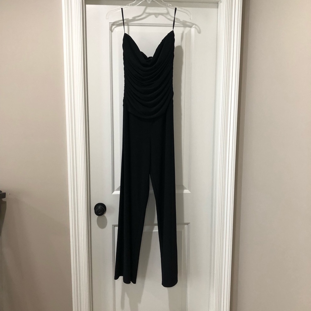 Boston Proper Black Strapless Jumpsuit